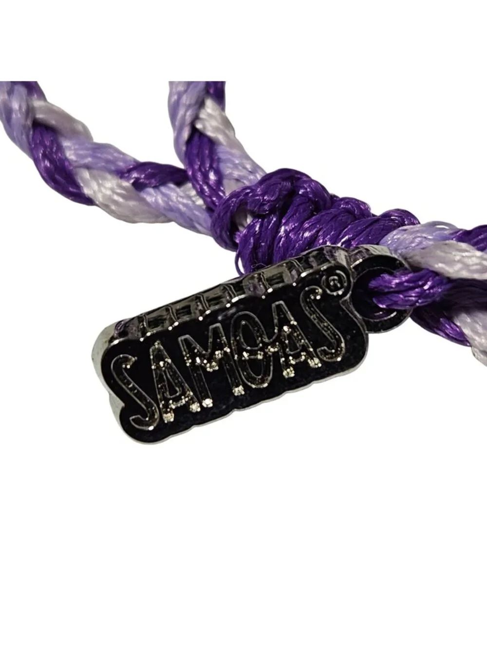 Samoas Bracelet Girl Scout Reward Handmade Cookie Charm Purple Braided Bracelet